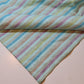 Turquoise 100% Cotton Linen Fabric Lurex Stripe Dress Craft Quilting Material 44" Wide By The  Meter