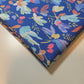 Blue Floral 100% Cotton Vintage Material Novelty Floral Dress Craft Quilting Fabric 44" By The Meter
