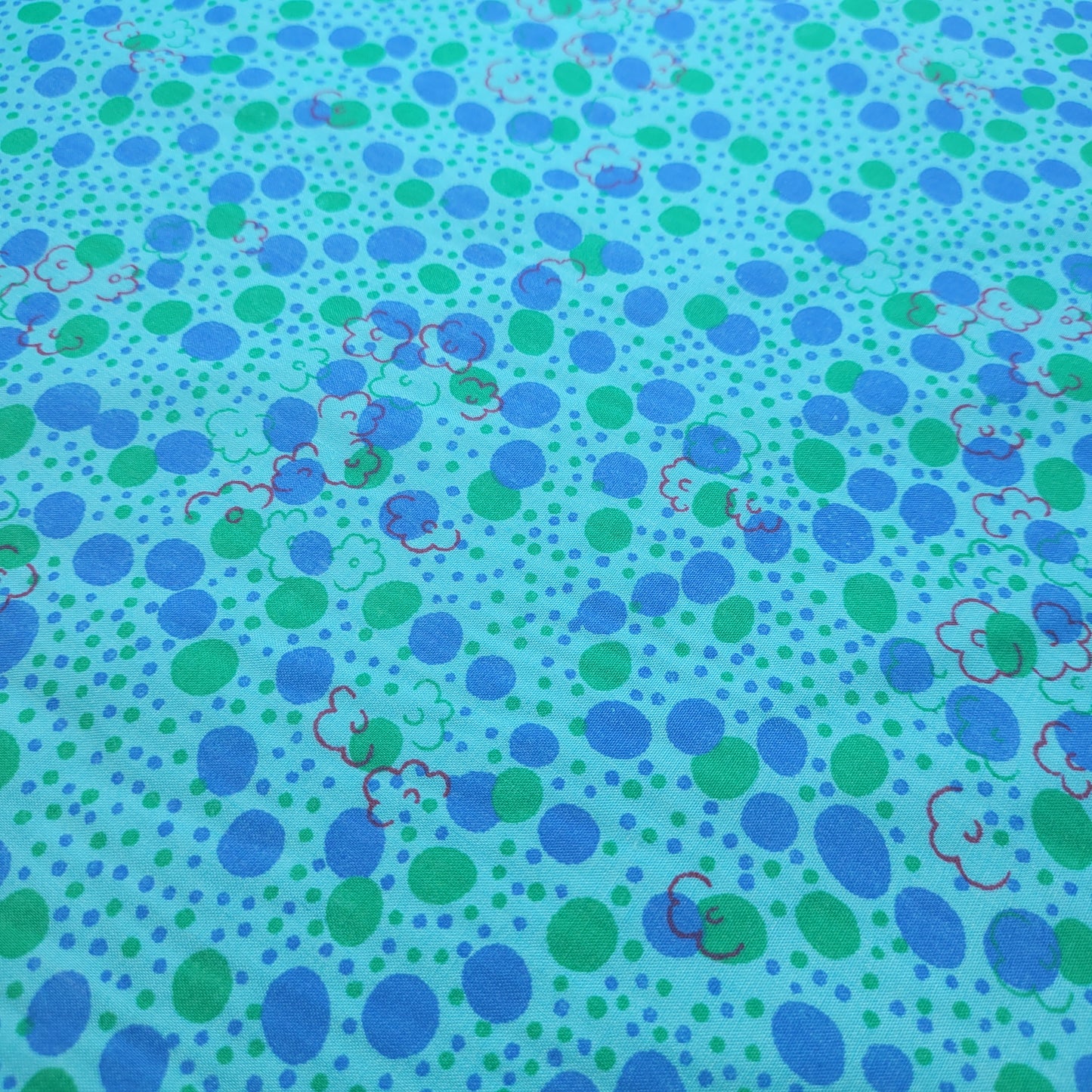 Blue Floral 100% Cotton Vintage Material Novelty Floral Dress Craft Quilting Fabric 44" By The Meter