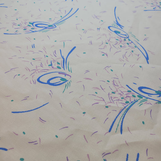 Blaugrünes Blumenmuster, 100 % Baumwolle, Vintage-Material, neuartiger Blumenstoff für Kleider, Bastelarbeiten, Quiltstoff, 111,8 cm