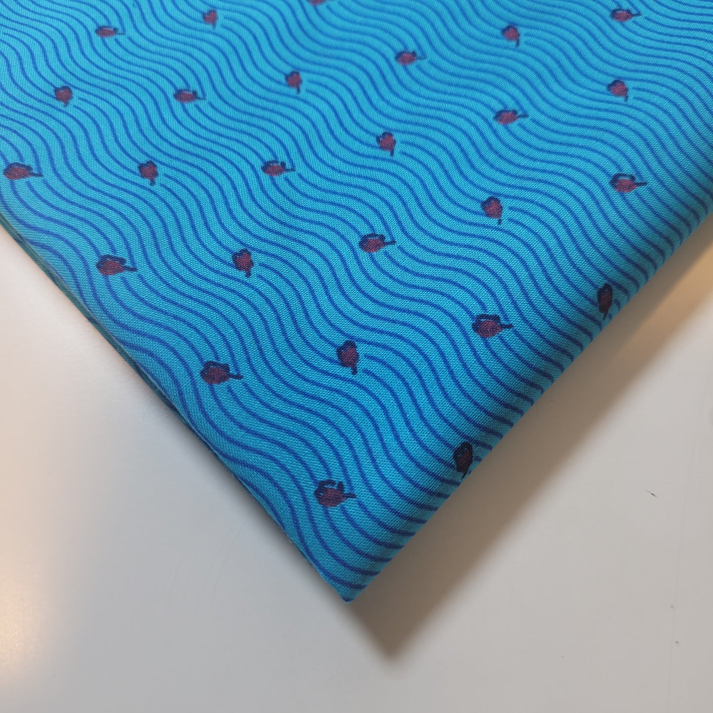 Blue Ditsy Floral 100% Cotton Vintage Material Novelty Floral Dress Craft Quilting Fabric 44" By The Meter