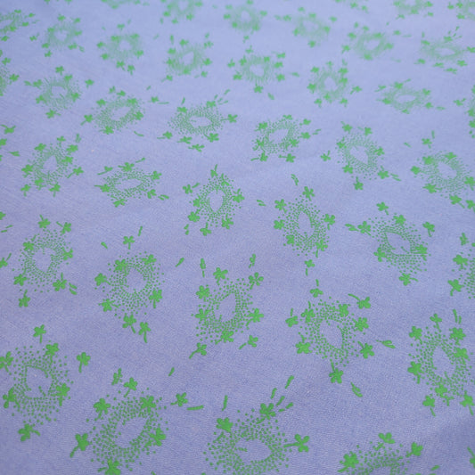 Blue Floral 100% Cotton Vintage Material Novelty Floral Dress Craft Quilting Fabric 44" By The Meter