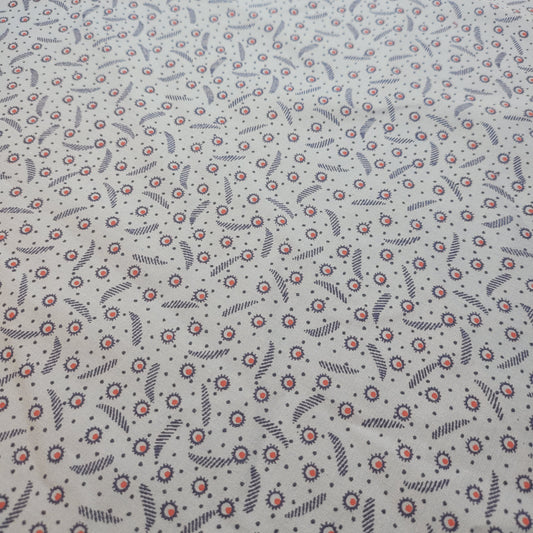 Blue Floral 100% Cotton Vintage Material Novelty Floral Dress Craft Quilting Fabric 44" By The Meter