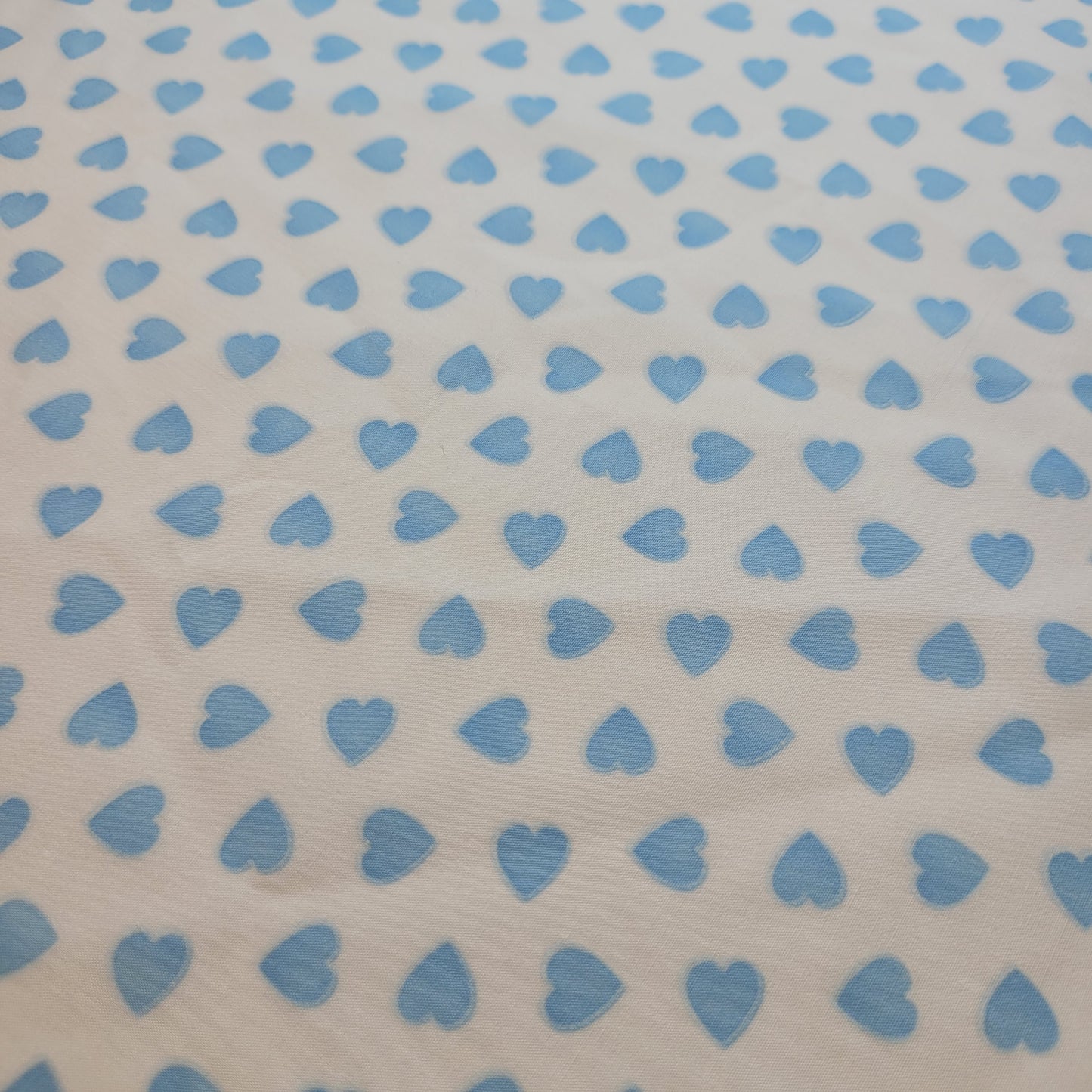 Blue Hearts 100% Cotton Vintage Material Novelty Floral Dress Craft Quilting Fabric 44" By The Meter