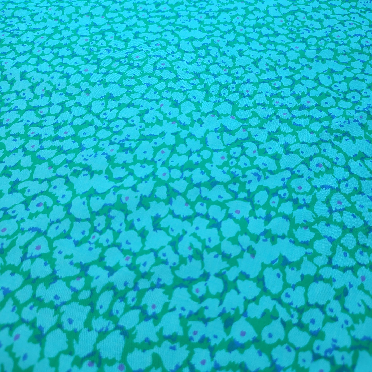 Turquoise Floral 100% Cotton Vintage Material Novelty Floral Dress Craft Quilting Fabric 44" By The Meter