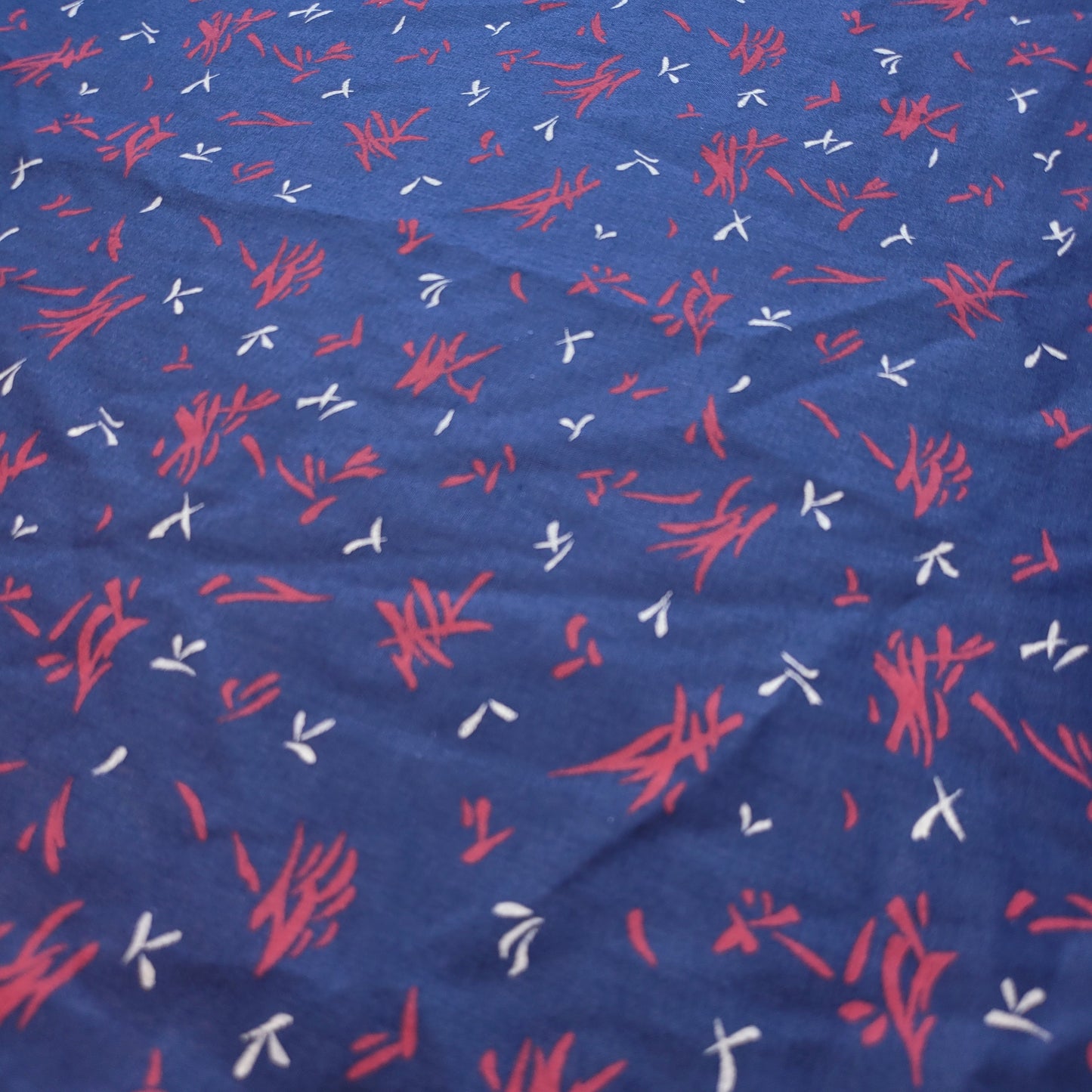 Blue Splash 100% Cotton Vintage Material Novelty Floral Dress Craft Quilting Fabric 44" By The Meter