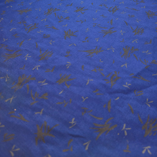 Blue Splash 100% Cotton Vintage Material Novelty Floral Dress Craft Quilting Fabric 44" By The Meter