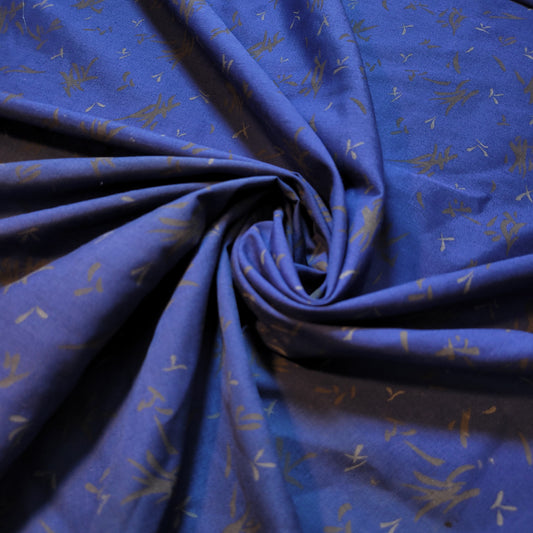 Blue Splash 100% Cotton Vintage Material Novelty Floral Dress Craft Quilting Fabric 44" By The Meter