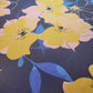 Scuba Crepe Fabric – Bold Yellow Floral Print on Navy | Stretch Crepe Fabric by the Meter (58” Wide)