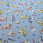 Scuba Crepe Fabric – Cute Cartoon Unicorn Print on Blue | Stretch Fabric by the Meter (58” Wide)