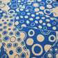 Scuba Crepe Fabric – Bold Blue & White Geometric Circles | Stretch Fabric by the Meter (58” Wide)