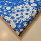 Scuba Crepe Fabric – Bold Blue & White Geometric Circles | Stretch Fabric by the Meter (58” Wide)