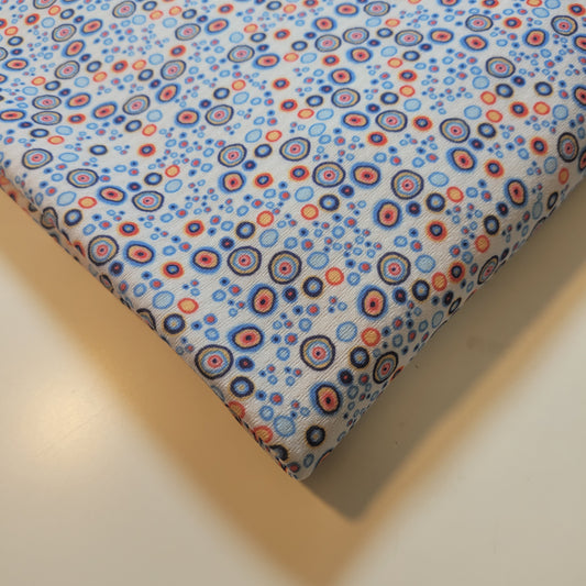 Scuba Crepe Fabric – Multi-Colored Small Circles Pattern | Stretch Fabric by the Meter (58” Wide)