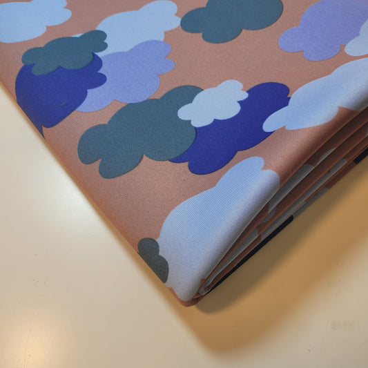 Abstract Cloud Pattern Scuba Crepe Fabric – Soft, Stretchy & Stylish 58" By Meter
