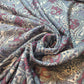 Vintage Paisley Scuba Crepe Fabric – Burgundy & Blue Pattern by the Meter