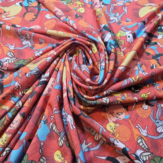 Looney Tunes Space Jam Cotton Baby Grow Fabric – 58" Wide (Sold by the Meter)