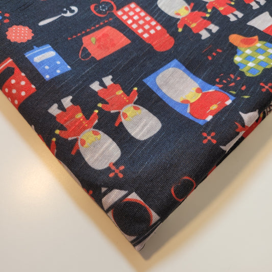 London Icons Cotton Jersey Fabric – British Theme, 58" Wide (Sold by the Meter)