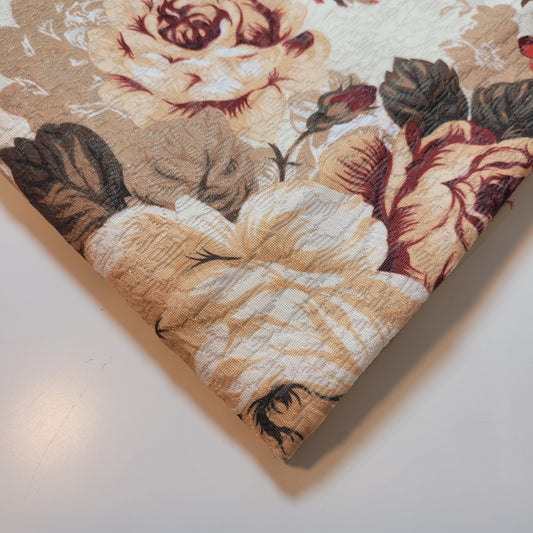 Elegant Floral Jacquard Jersey Fabric – Textured Knit – 58" Wide (Sold by the Meter)