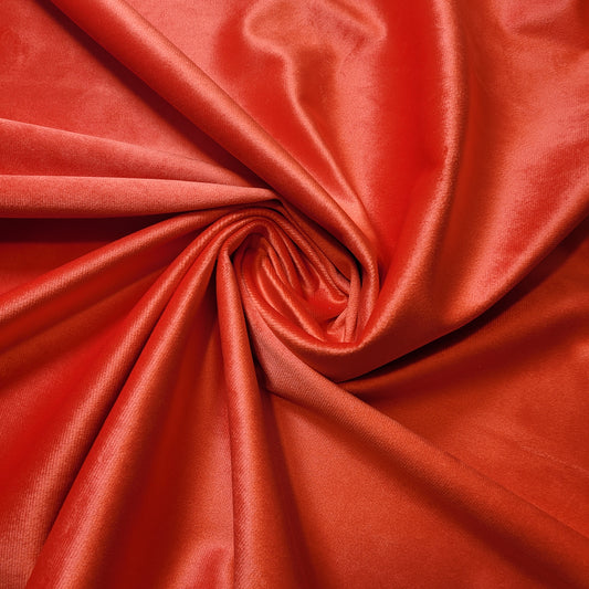 Red Plush Plain Velvet Fabric 58” Wide – Upholstery, Curtains & Cushions | By the Meter | I Need Fabrics UK