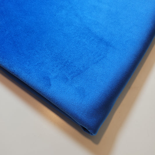 Royal Blue Plush Plain Velvet Fabric 58” Wide – Upholstery, Curtains & Cushions | By the Meter | I Need Fabrics UK
