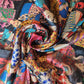 Frida Kahlo Digital Print Faux Raw Silk Fabric Dress Craft Quilting Material 44" By Meter