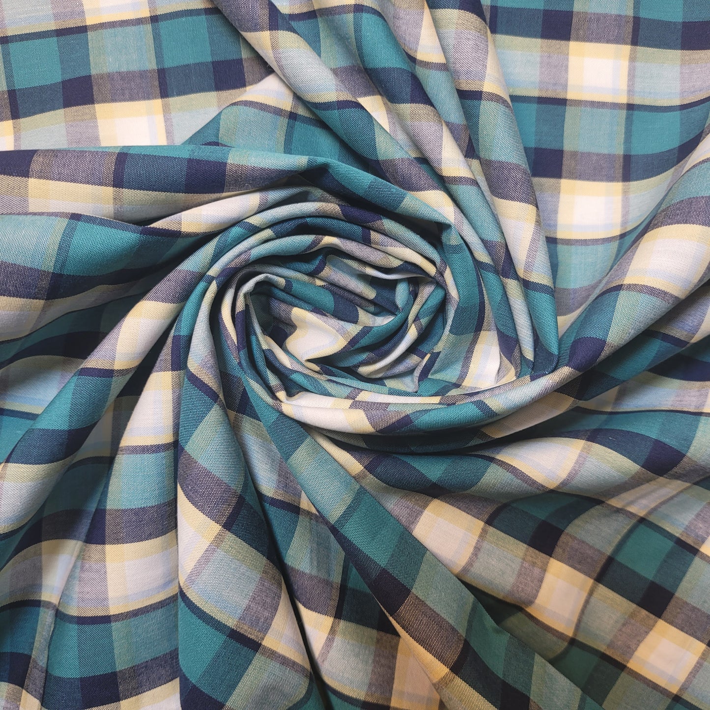 Jade Ivory Tartan Check Plaid Viscose Fabric 58" Wide – By the Meter, Dress, Craft & Costume Material