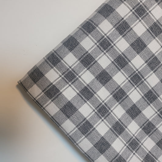Grey White Tartan Check Plaid Viscose Fabric 58" Wide – By the Meter, Dress, Craft & Costume Material