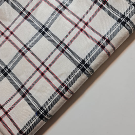 Stewart Black Tartan Check Plaid Viscose Fabric 58" Wide – By the Meter, Dress, Craft & Costume Material