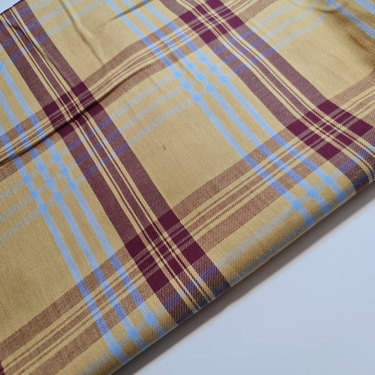 Beige Red Tartan Check Plaid Viscose Fabric 58" Wide – By the Meter, Dress, Craft & Costume Material