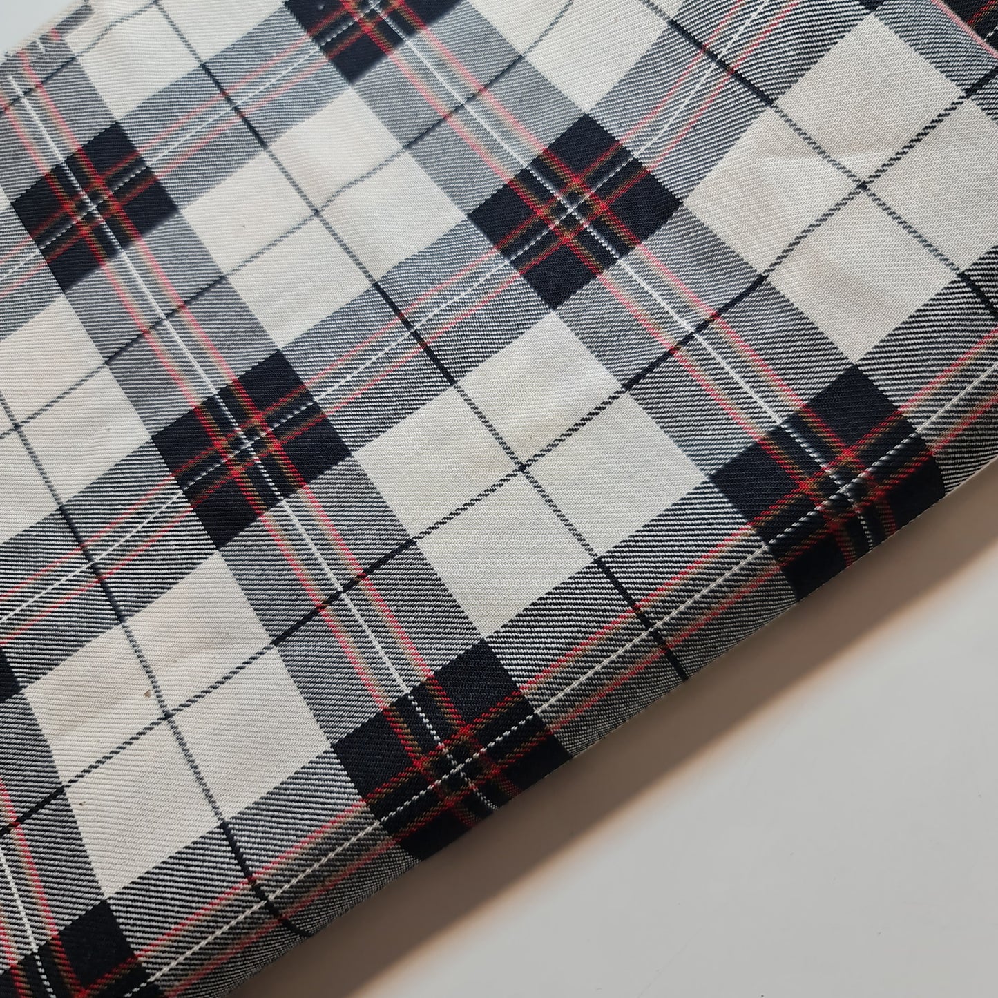 Grey White Tartan Check Plaid Viscose Fabric 58" Wide – By the Meter, Dress, Craft & Costume Material