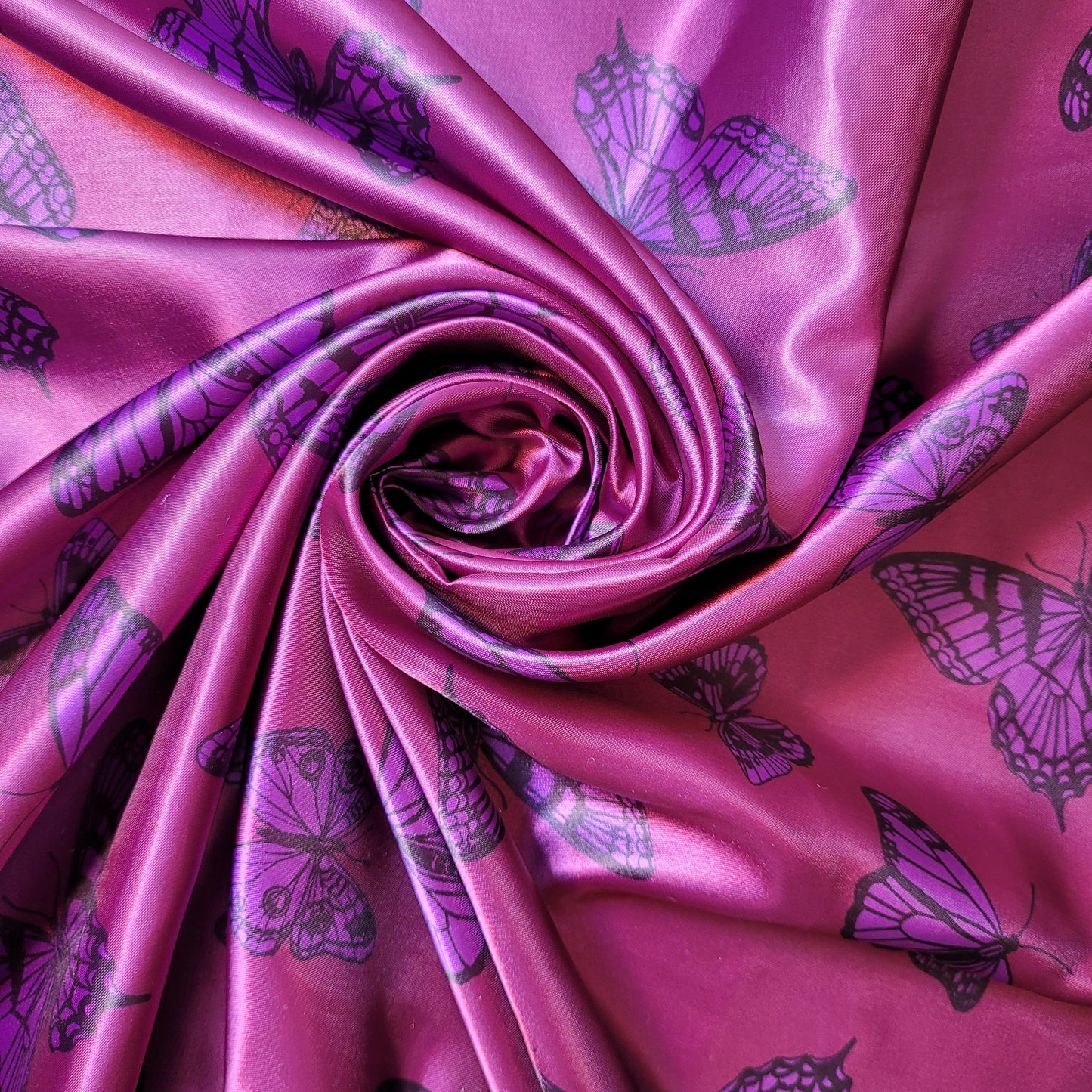 Blumenmuster, bedruckter Seidensatin, Kleiderstoff, 147,3 cm, Meterware (Farbe 3)