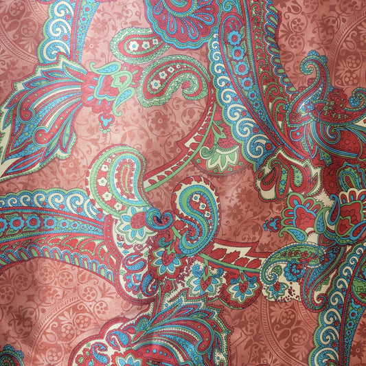 Blumenmuster, bedruckter Seidensatin, Kleiderstoff, 147,3 cm, Meterware (Farbe 3)