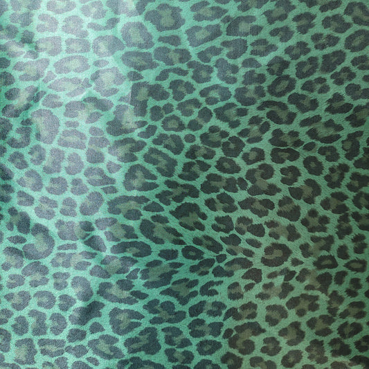 Green Leopard Printed Satin Fabric 58" Wide – By the Meter, Dress & Draping Material
