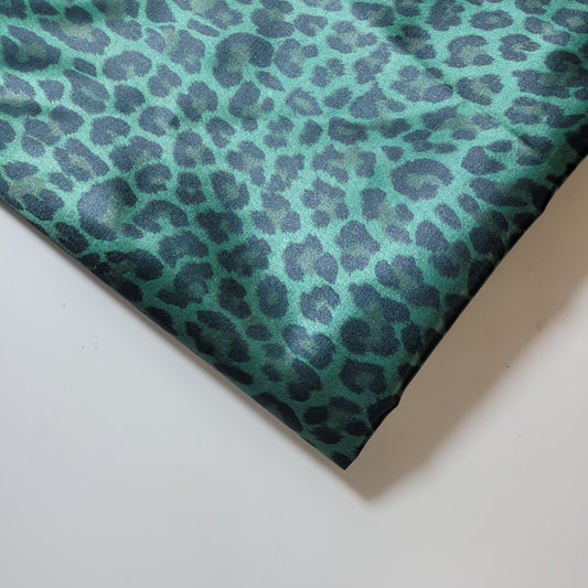 Green Leopard Printed Satin Fabric 58" Wide – By the Meter, Dress & Draping Material