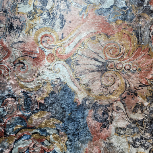 Blumendruck Crush Velour Samt Patchwork Kleid Handwerk Polsterstoff 58" Material