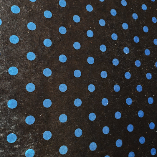 Blue Polka Crush Velour Velvet Fabric 58" Wide – By the Meter, Dress, Upholstery & Craft Material