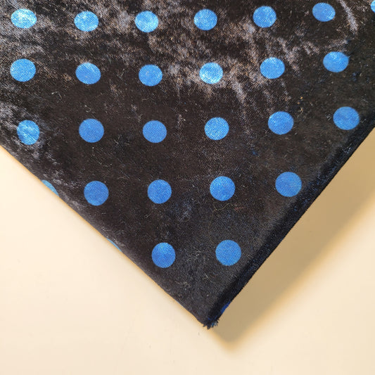 Blue Polka Crush Velour Velvet Fabric 58" Wide – By the Meter, Dress, Upholstery & Craft Material