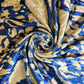 Blue Splash Print Crush Velour Velvet Fabric 58" Wide – By the Meter, Dress, Upholstery & Craft Material