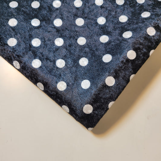 Black Polka Crush Velour Velvet Fabric 58" Wide – By the Meter, Dress, Upholstery & Craft Material