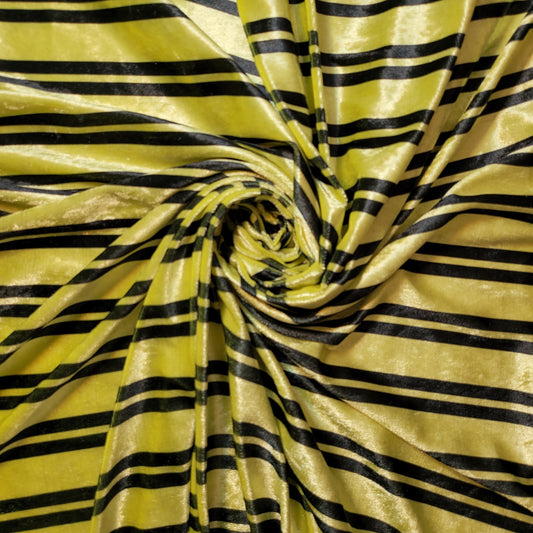 Neon Striped Crush Velour Velvet Fabric 58" Wide – By the Meter, Dress, Upholstery & Craft Material
