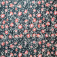 Black Floral Viscose Dead Stock Jersey Stretch Fabric Dress Craft Costume Material 58" By Meter