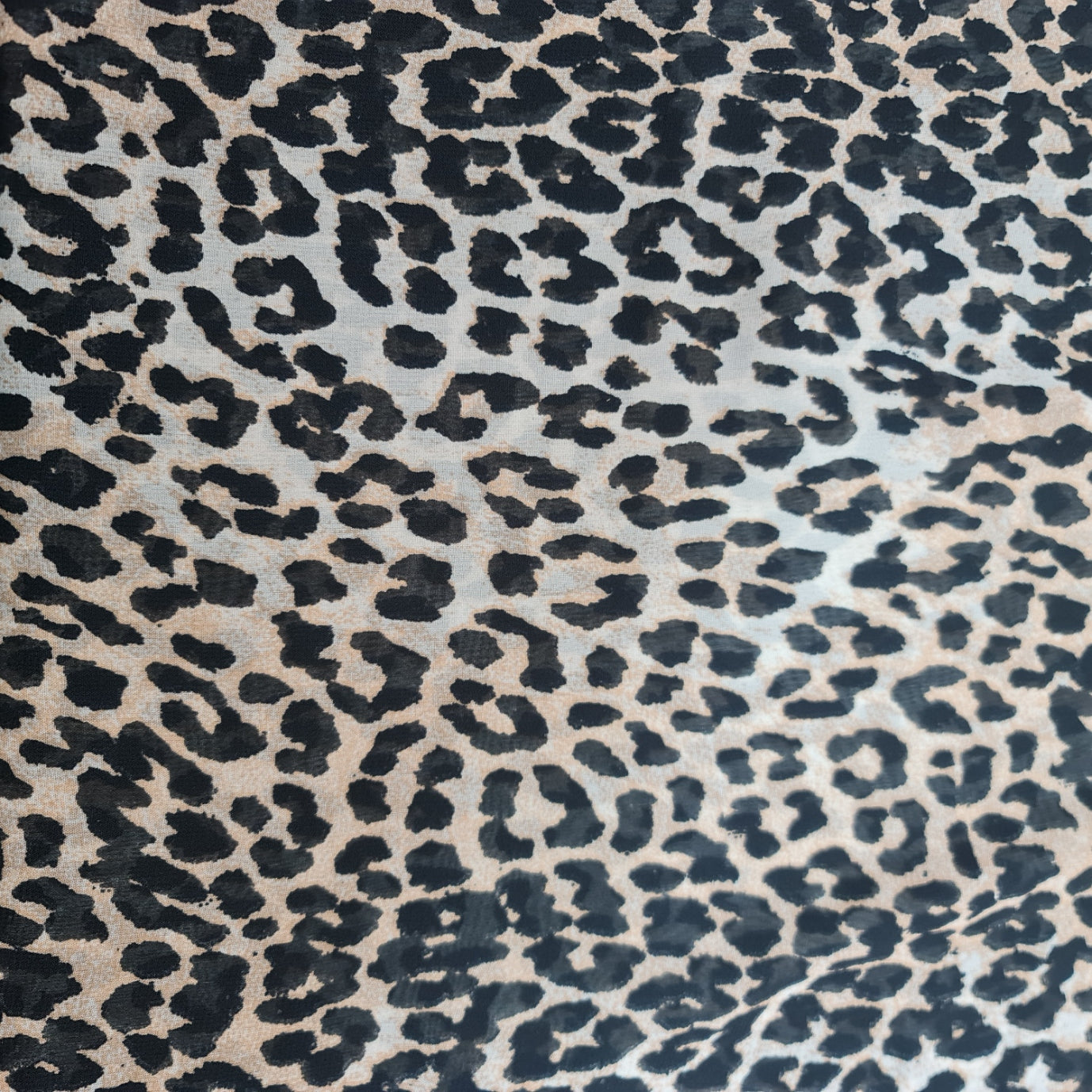 Beige Leopard Crepe Material Dress Craft Decor Fabric 44" By the Meter