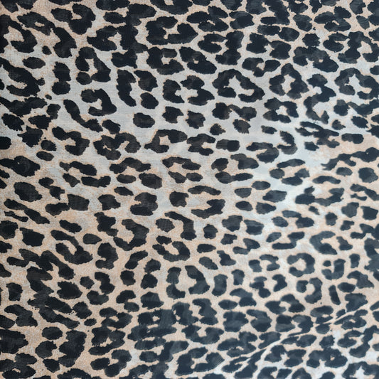 Beige Leopard Crepe Material Dress Craft Decor Fabric 44" By the Meter