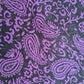 Black Purple Paisley Moss Crepe Material Dress Craft Decor Fabric 44" By the Meter