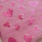 Pink Sheer Heart Fabric – Sparkly Valentine’s Chiffon Devore  Dress Craft Costume Material 44" by the Meter