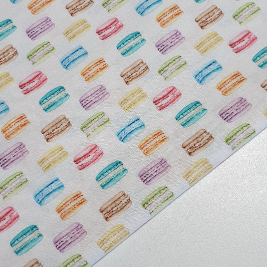 Macrons 100% Cotton fabric Sweets Fruits, Treats & Macarons 44” wide perfect for Quilting, Crafts, Kidswear