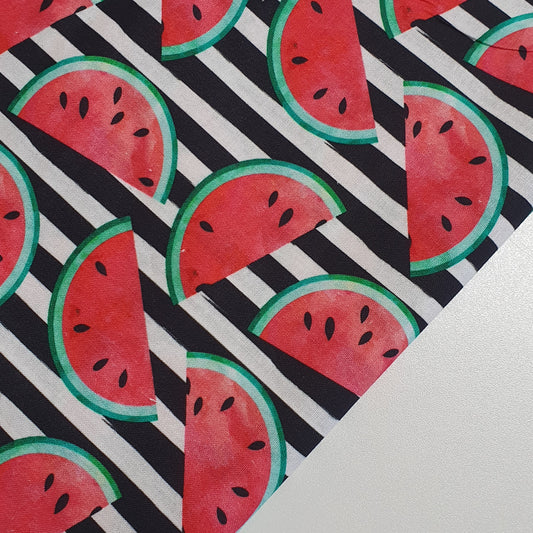 Watermelon Season 100% Cotton fabric Sweets Fruits, Treats & Macarons 44” wide perfect for Quilting, Crafts, Kidswear