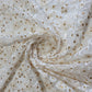 IVORY FLORAL Premium Mesh Net Material Floral Diamante Embroidery Dress Craft Fabric 44" By Meter