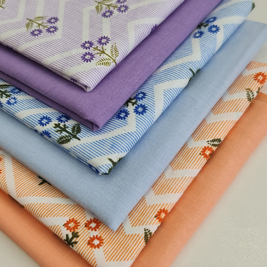 Viskose-Stoff mit indischem Boho-Druck, 6 Stück, Bündel, Fat Quarters, 50 x 50 cm, Quilting-Patchwork-Material