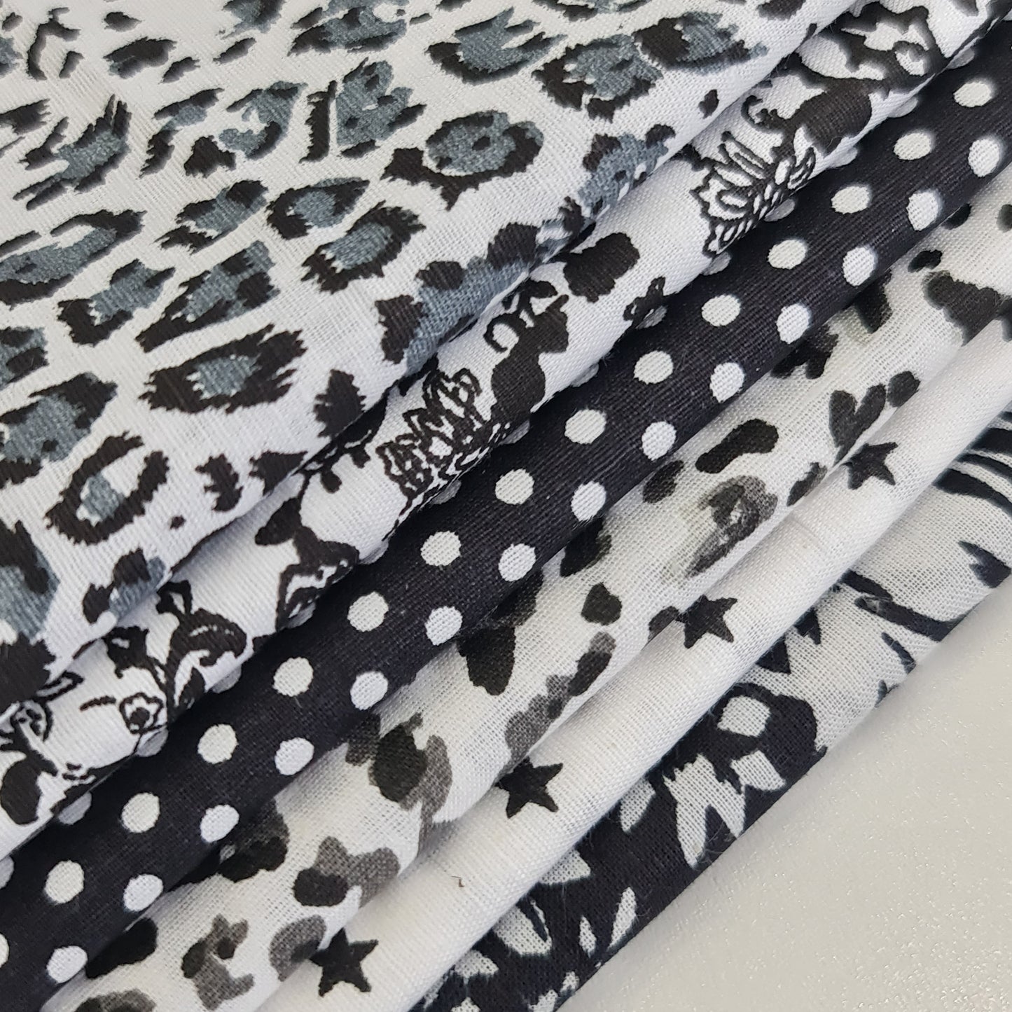 Viskose-Stoff mit indischem Boho-Druck, 6 Stück, Bündel, Fat Quarters, 50 x 50 cm, Quilting-Patchwork-Material